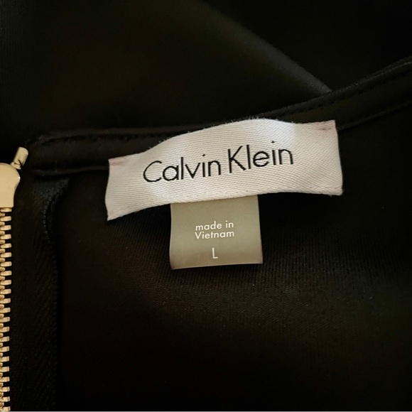 Calvin Klein Short Sleeve Shirt Rear Gold Zipper Black Animal Print Large - Picture 2 of 8